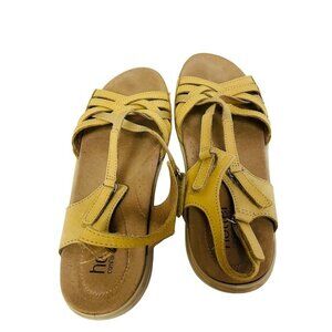 Hotter Strappy Sandals Maisie Yellow Crossed‎ Adjustable Strap Size 5.5